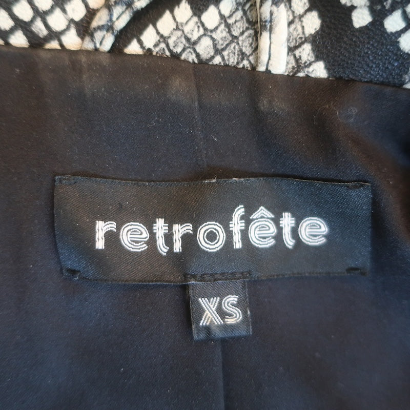 Retrofete Willa Snakeskin-Print Lamb Leather Mini Dress Gray Size Extra Small