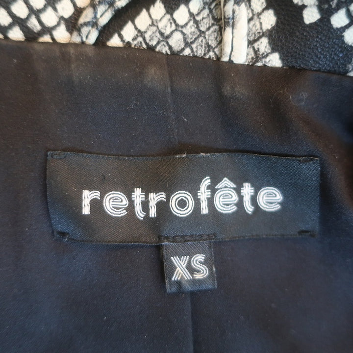 Retrofete Willa Snakeskin-Print Lamb Leather Mini Dress Gray Size Extra Small