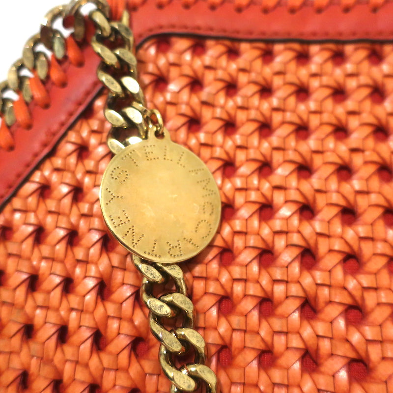 Stella McCartney Red/Gold Quilted Faux Suede Mini Falabella Tote