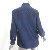 Louis Vuitton Monogram Cloud Masculine Shirt Navy Printed Silk Size 38