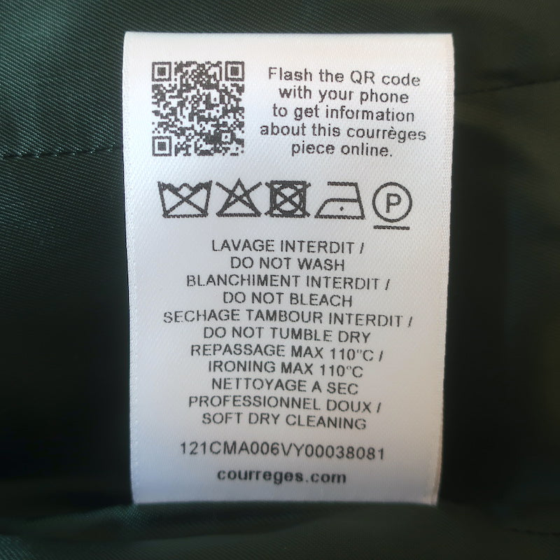 Courreges Re-Edition Vinyl Trench Coat Forest Green Size 36