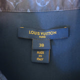 Louis Vuitton Monogram Cloud Masculine Shirt Navy Printed Silk Size 38
