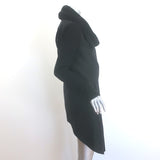 Helmut Lang ribbed-sleeve combat coat in black felted wool, size S, pre-owned, authentic luxury