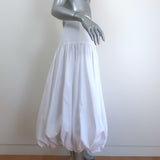 Cinq a Sept Ellah Bubble Midi Skirt White Stretch Cotton Size 2 NEW