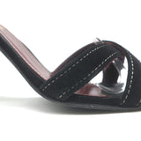 Vintage Chanel 03A Crisscross Ankle Strap Sandals Black Suede Size 39.5