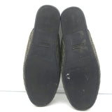 Miu Miu Raffia-Effect Logo Slippers Military Green Size 38.5 Flat Mules