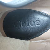 Chloe Crisscross Ankle Strap Ballet Flats Black Leather Size 40