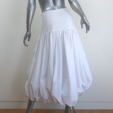 Cinq a Sept Ellah Bubble Midi Skirt White Stretch Cotton Size 2 NEW