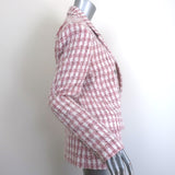 L'Agence Kenzie Double Breasted Tweed Blazer Pink/White Wool-Blend Size 8