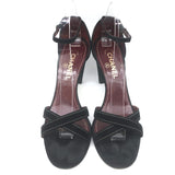 Vintage Chanel 03A Crisscross Ankle Strap Sandals Black Suede Size 39.5