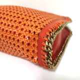 Stella McCartney Woven Falabella Tote Orange Faux Leather Medium Shoulder Bag