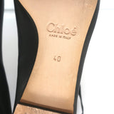 Chloe Crisscross Ankle Strap Ballet Flats Black Leather Size 40