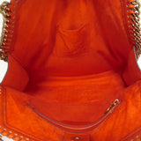 Stella McCartney Woven Falabella Tote Orange Faux Leather Medium Shoulder Bag
