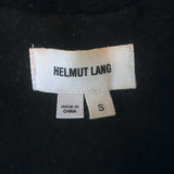 Helmut Lang ribbed-sleeve combat coat in black felted wool, size small — authentic pre-owned designer piece