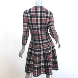 Alexander McQueen Plaid Knit Fit & Flare Dress Black/Red Wool Size Large
