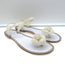 Chanel Camellia Thong Ankle Strap Jelly Sandals Cream Size 41