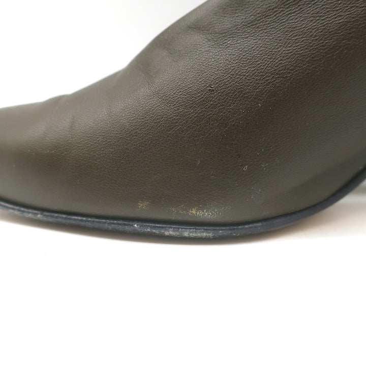 Bottega Veneta Two-Tone Pumps Dark Olive &amp; Black Size 37.5