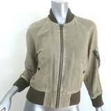 R13 Shrunken Flight Jacket Light Olive Cotton-Hemp Size Small