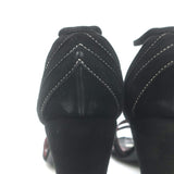 Vintage Chanel 03A Crisscross Ankle Strap Sandals Black Suede Size 39.5