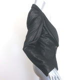 Vivienne Westwood glittery blazer in black stretch poly-elastane, size 42 three-button, authentic pre-owned.