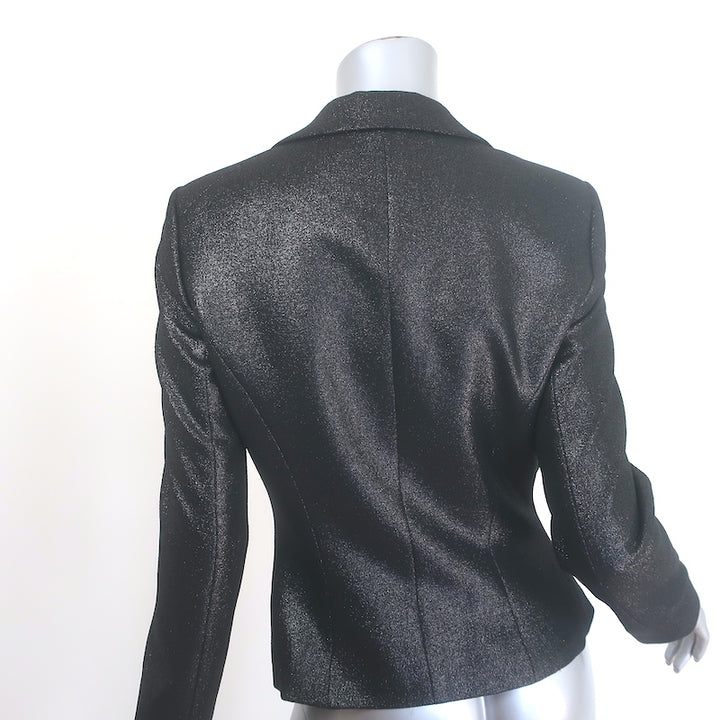 Vivienne Westwood glittery black three-button blazer (polyester-elastane), authentic pre-owned luxury jacket