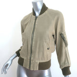 R13 Shrunken Flight Jacket Light Olive Cotton-Hemp Size Small