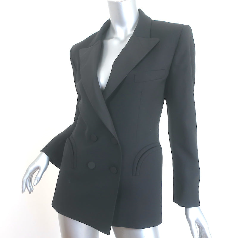 Blaze First Class Charmer Double Breasted Blazer Black Wool-Mohair Size III