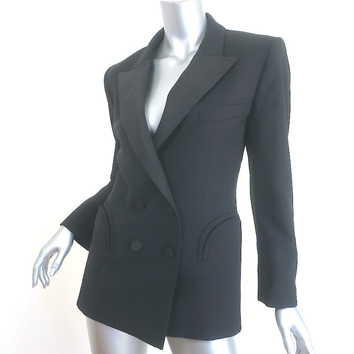 Blaze First Class Charmer Double Breasted Blazer Black Wool-Mohair Size III
