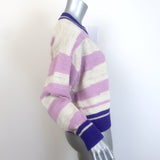 Isabel Marant Etoile Glowy Striped Sweater Lilac/Cream Alpaca-Blend Size 34