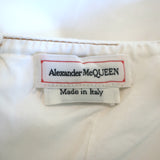 Alexander McQueen Belted Midi Dress White Denim Size 42