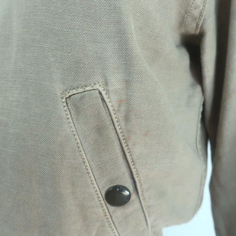 R13 Shrunken Flight Jacket Light Olive Cotton-Hemp Size Small