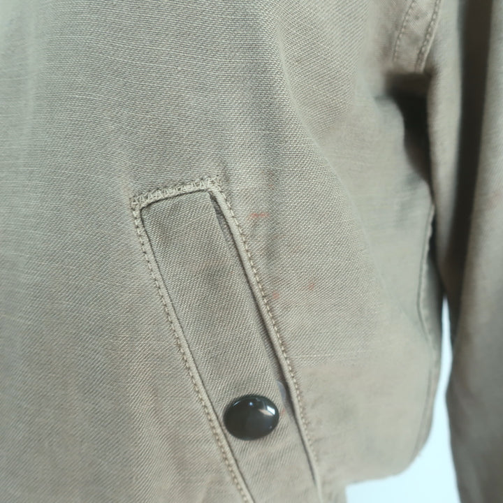 R13 Shrunken Flight Jacket Light Olive Cotton-Hemp Size Small