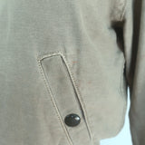 R13 Shrunken Flight Jacket Light Olive Cotton-Hemp Size Small