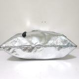 Burberry Prorsum Big Crush Tote Silver Cracked Leather Large Shoulder Bag