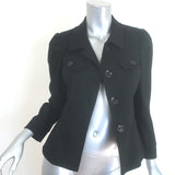 Gucci button-front jacket in black stretch hemp, size 44, pre-owned authentic luxury with light wear