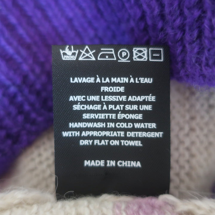 Isabel Marant Etoile Glowy Striped Sweater Lilac/Cream Alpaca-Blend Size 34