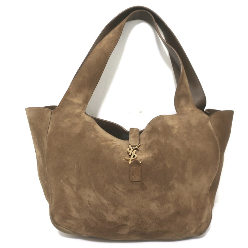 Saint Laurent Le Bea Tote Golden Leaf Suede Large Shoulder Bag
