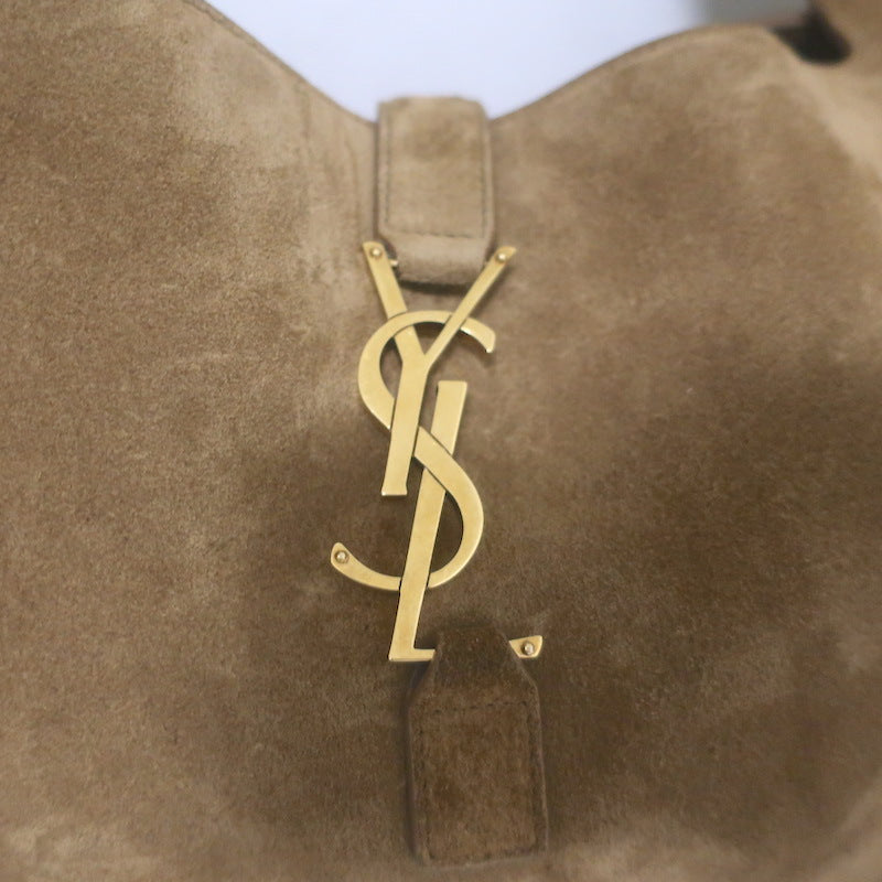 Saint Laurent Le Bea Tote Golden Leaf Suede Large Shoulder Bag