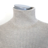 Hermes Ribbed Cashmere Turtleneck Sweater Oatmeal Size Small