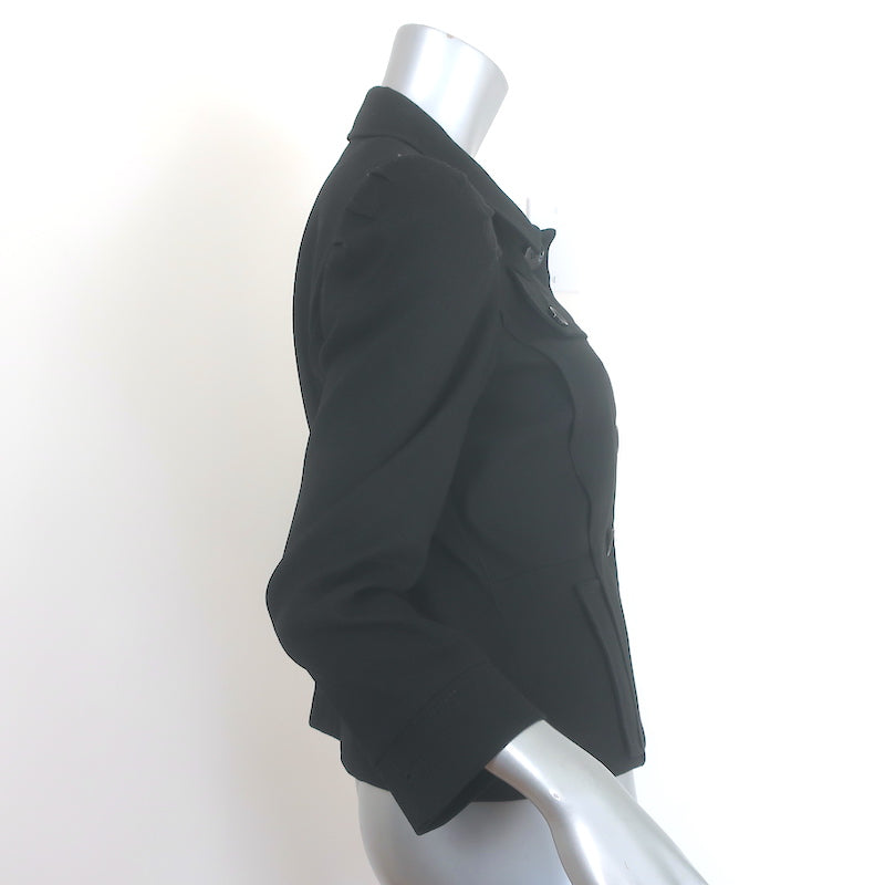 Gucci 2007 button-front jacket in black stretch hemp, size 44, authentic pre-owned, good condition