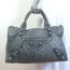 Balenciaga Giant Brogues Covered Work Bag Dark Gray Leather