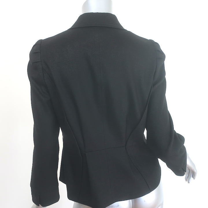 Authentic pre-owned Gucci button-front jacket in black stretch hemp, size 44