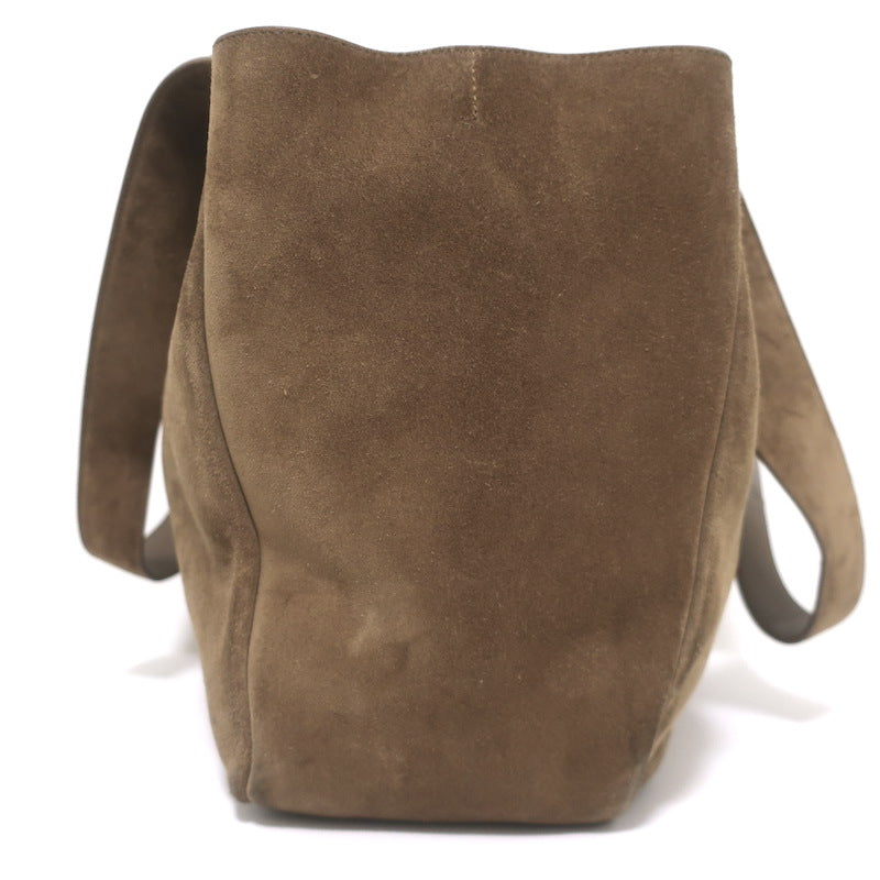 Saint Laurent Le Bea Tote Golden Leaf Suede Large Shoulder Bag