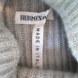 Hermes Ribbed Cashmere Turtleneck Sweater Oatmeal Size Small