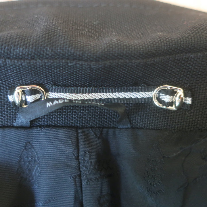 Gucci button-front black stretch hemp jacket, size 44, pre-owned luxury piece