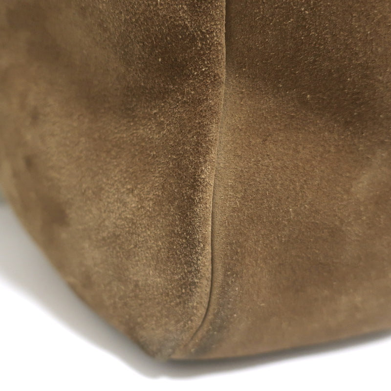 Saint Laurent Le Bea Tote Golden Leaf Suede Large Shoulder Bag