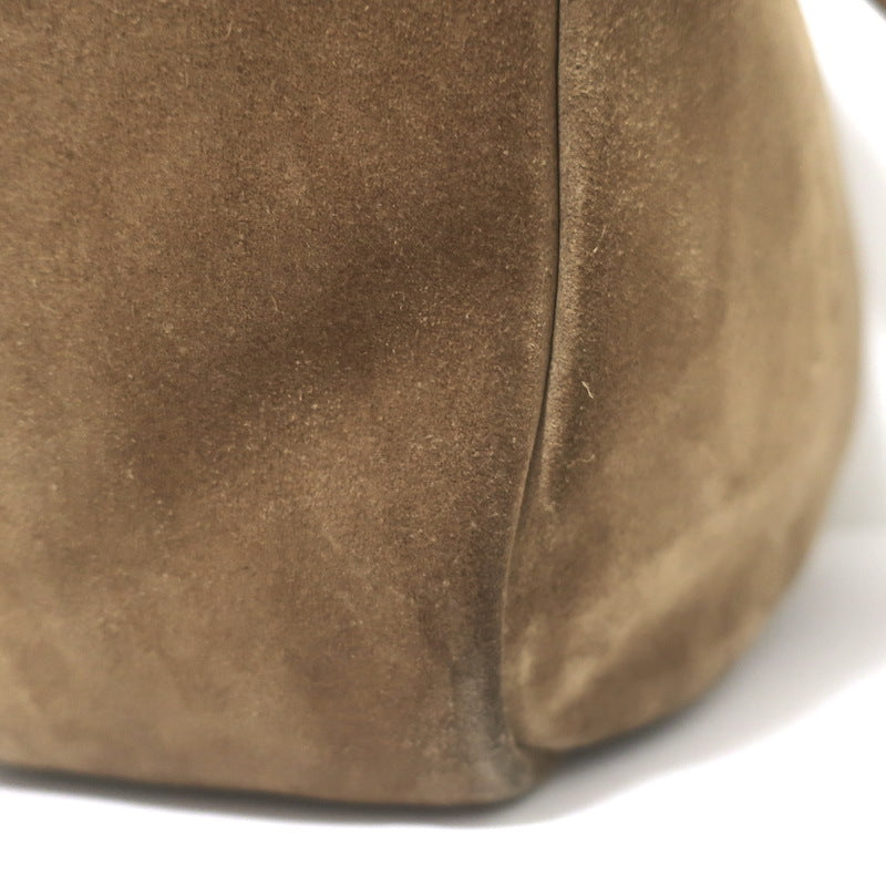 Saint Laurent Le Bea Tote Golden Leaf Suede Large Shoulder Bag