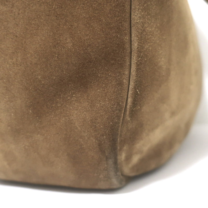 Saint Laurent Le Bea Tote Golden Leaf Suede Large Shoulder Bag