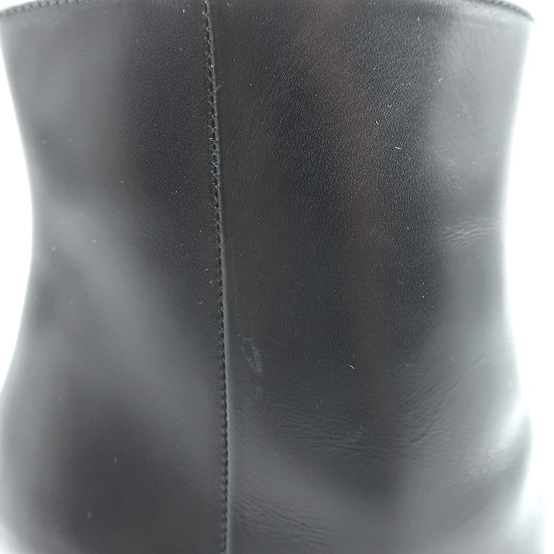 Marni Cutout-Heel Ankle Boots Black Leather Size 38
