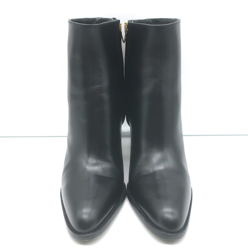 Marni Cutout-Heel Ankle Boots Black Leather Size 38
